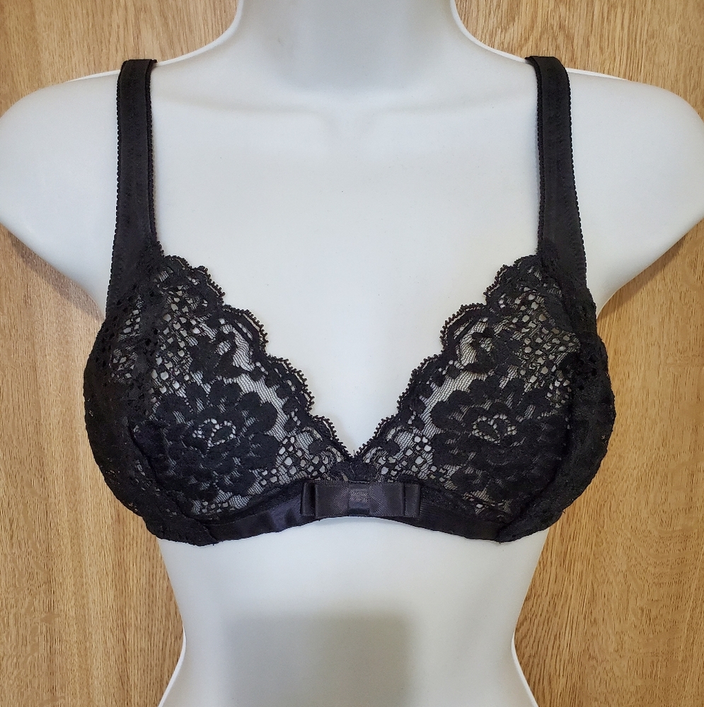 La Perla Black Lace Underwire Bra Size 3 36 US